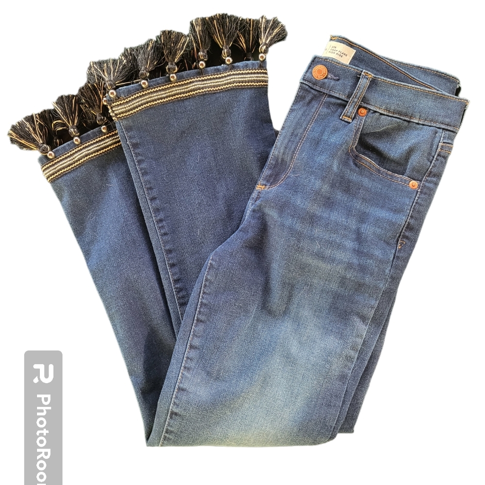 Gap Women's Tassel Stretch Flare Jeans Sz 27